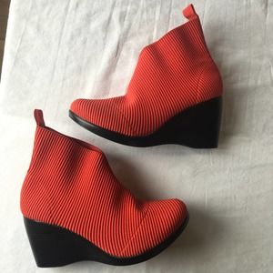 Charleston Shoe Company Red  Wedge Boots 7